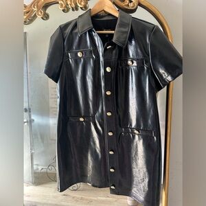 J. Crew Shiny Black Faux Leather Jacket